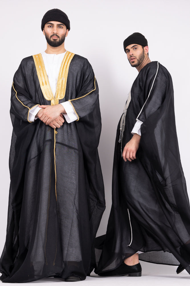 Black Arab Mens Bisht - JLifestyle Store