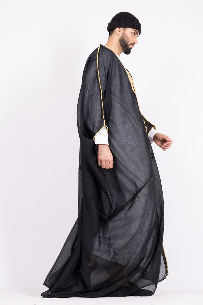 Black Arab Mens Bisht - JLifestyle Store