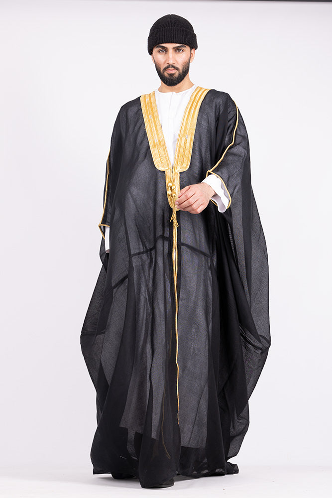 Black Arab Mens Bisht - JLifestyle Store