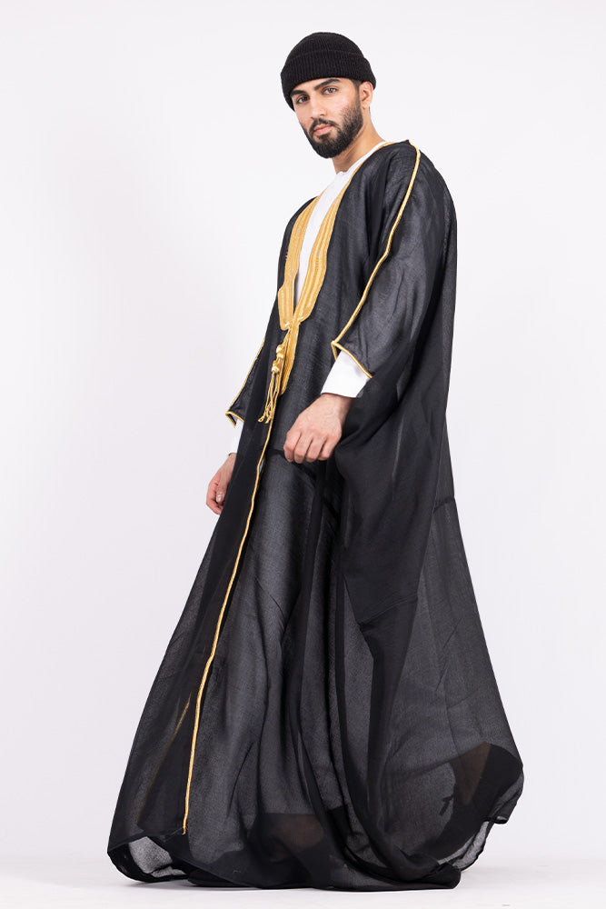 Black Arab Mens Bisht - JLifestyle Store