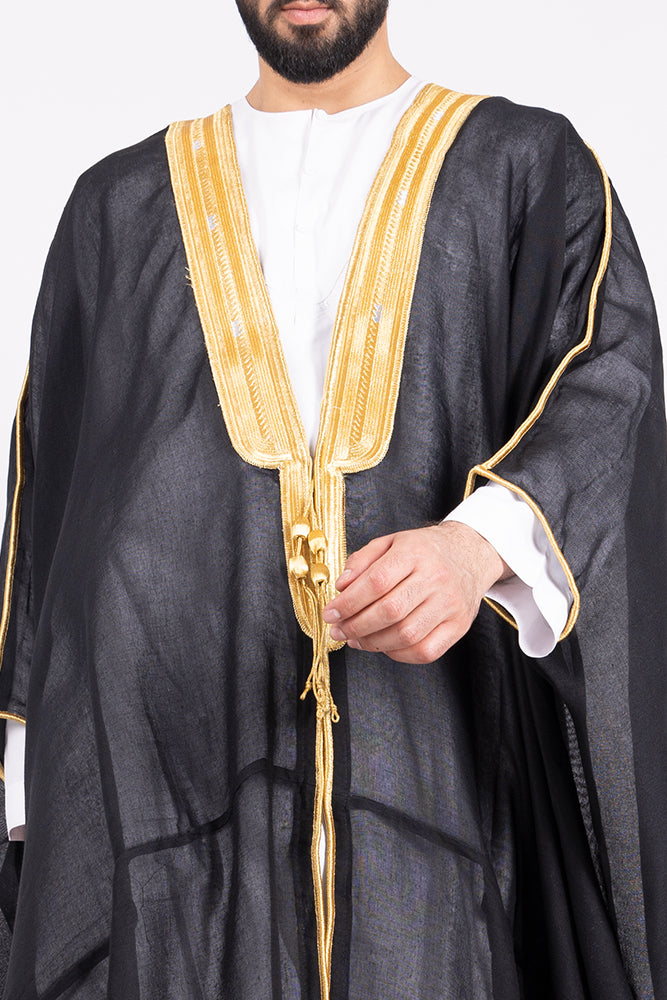 Black Arab Mens Bisht - JLifestyle Store