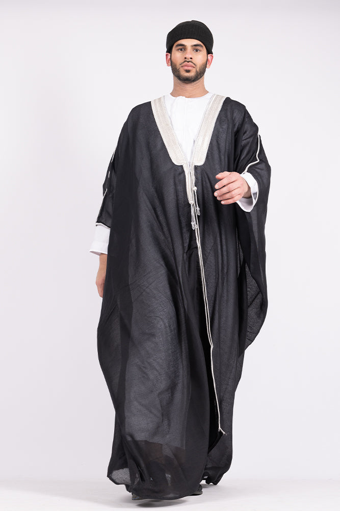 Black Arab Mens Bisht - JLifestyle Store