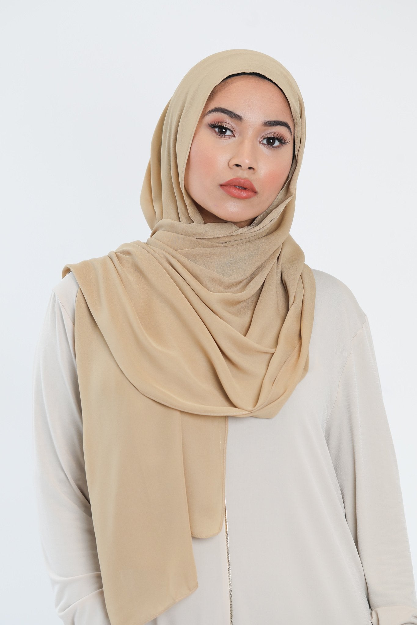 Chiffon Scarf | Beige - jubbas.com