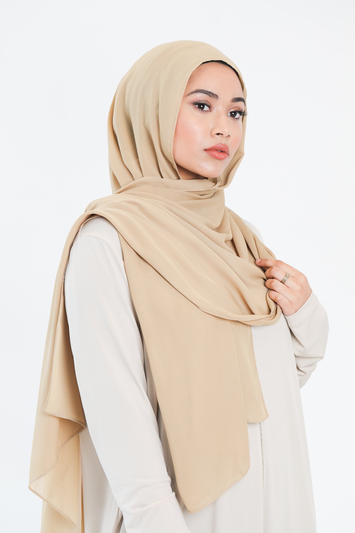 Chiffon Scarf | Beige - jubbas.com