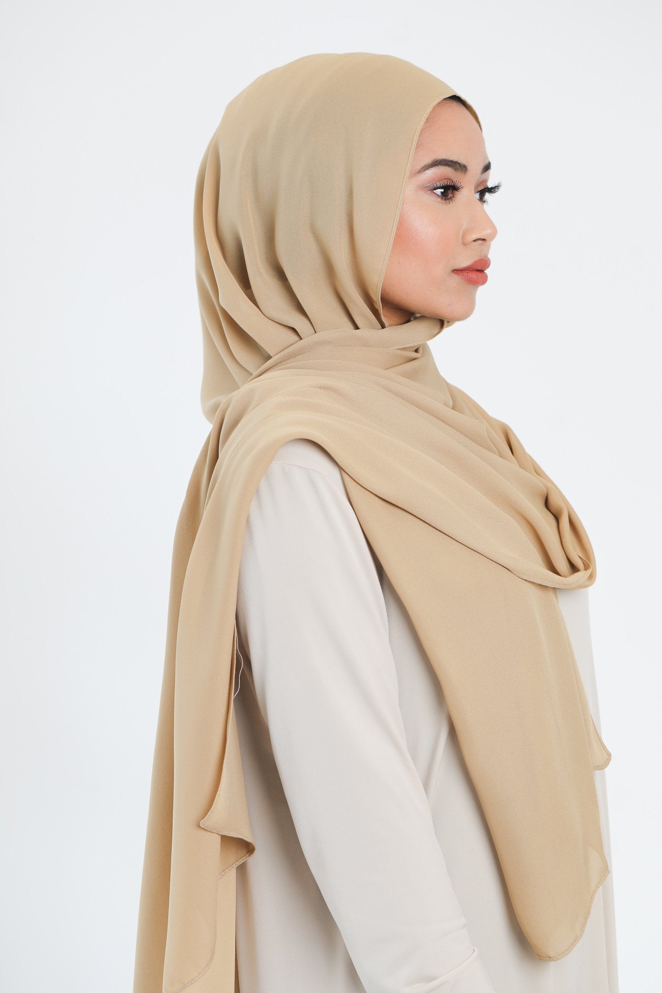 Chiffon Scarf | Beige - jubbas.com