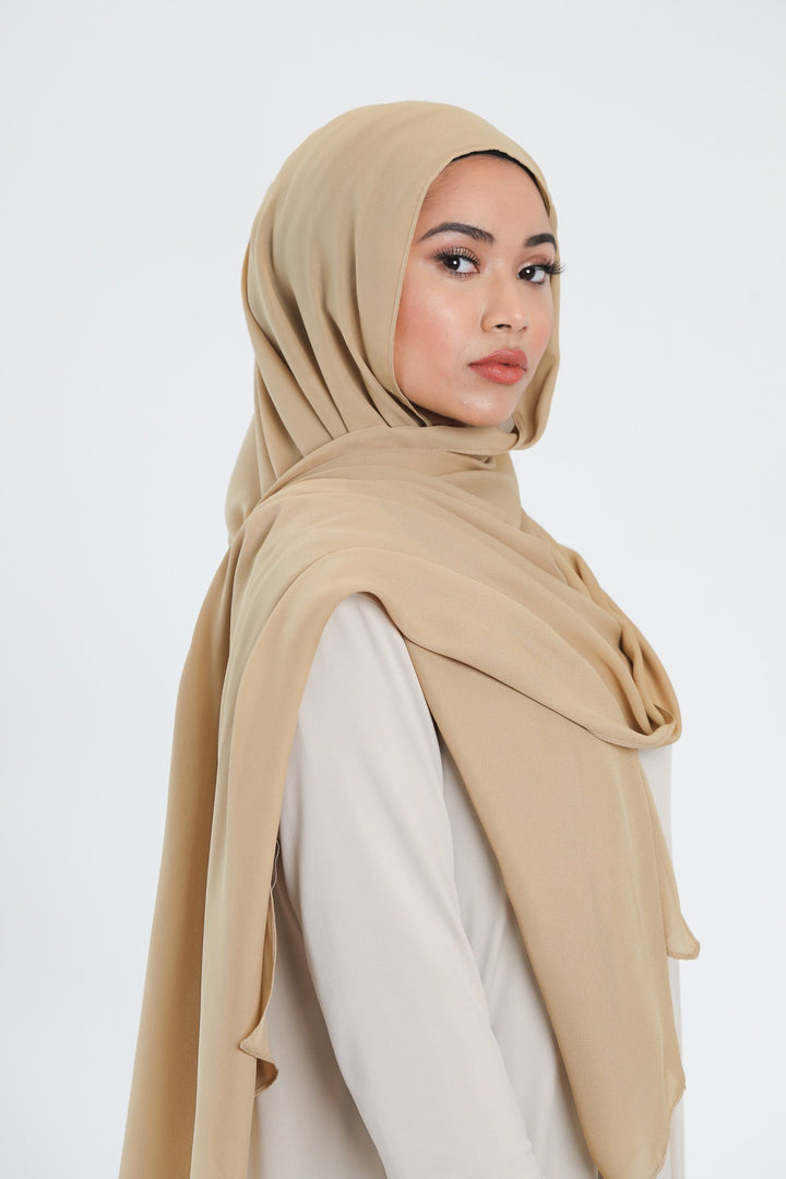 Chiffon Scarf | Beige - jubbas.com