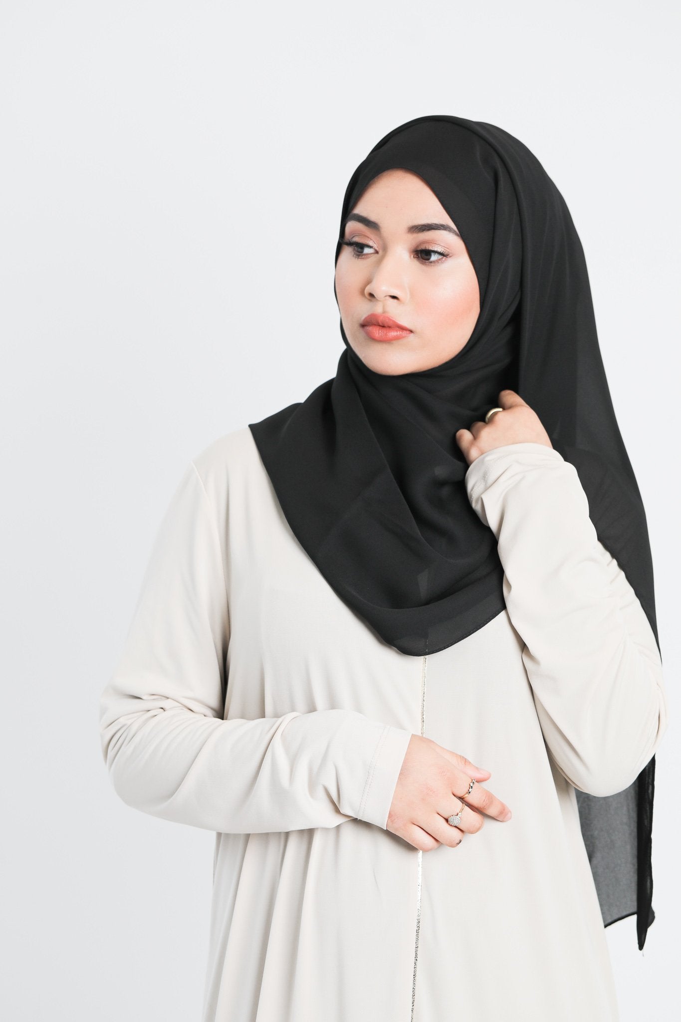 Chiffon Scarf | Black - jubbas.com