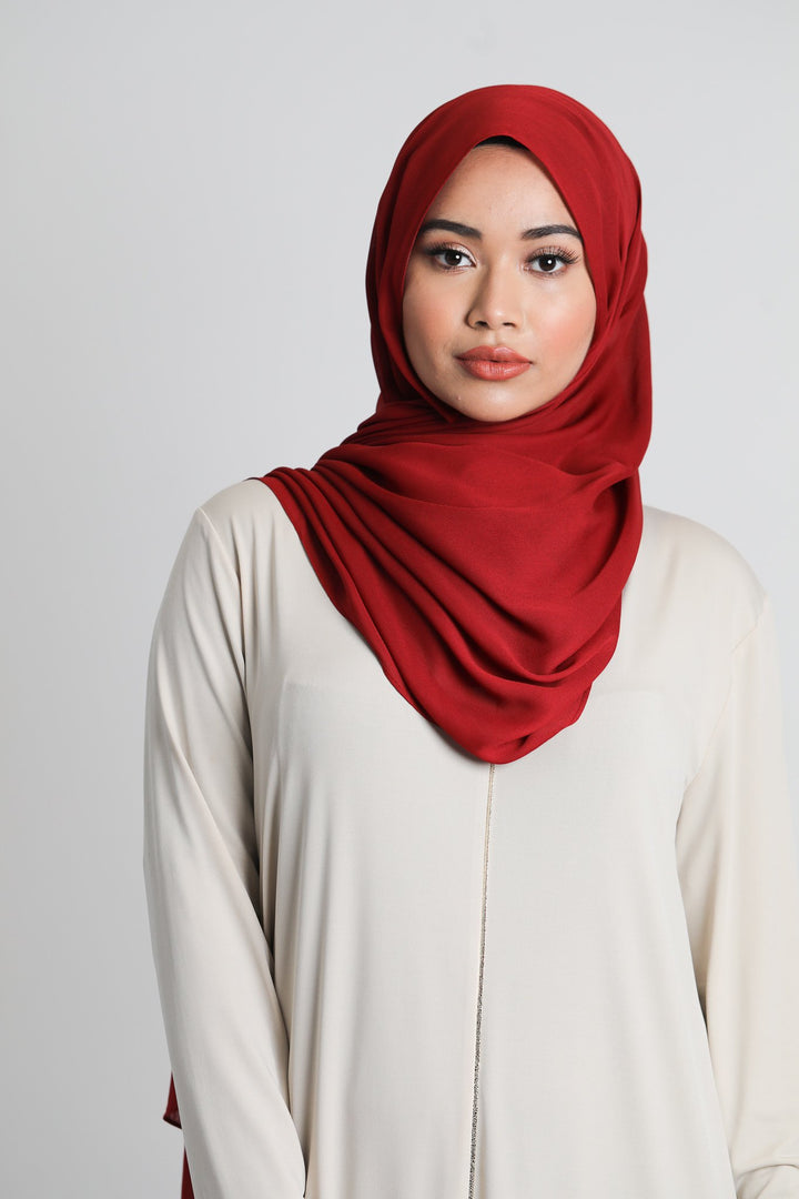 Chiffon Scarf | Red - jubbas.com