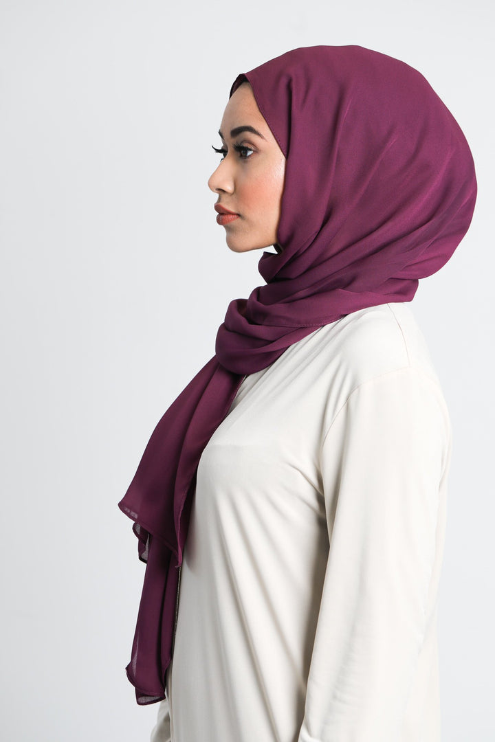 Chiffon Scarf | Aubergine - jubbas.com