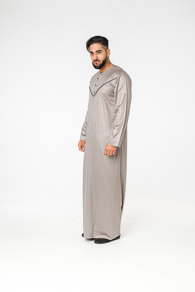 Grey Mens Omani Kandura - jubbascom