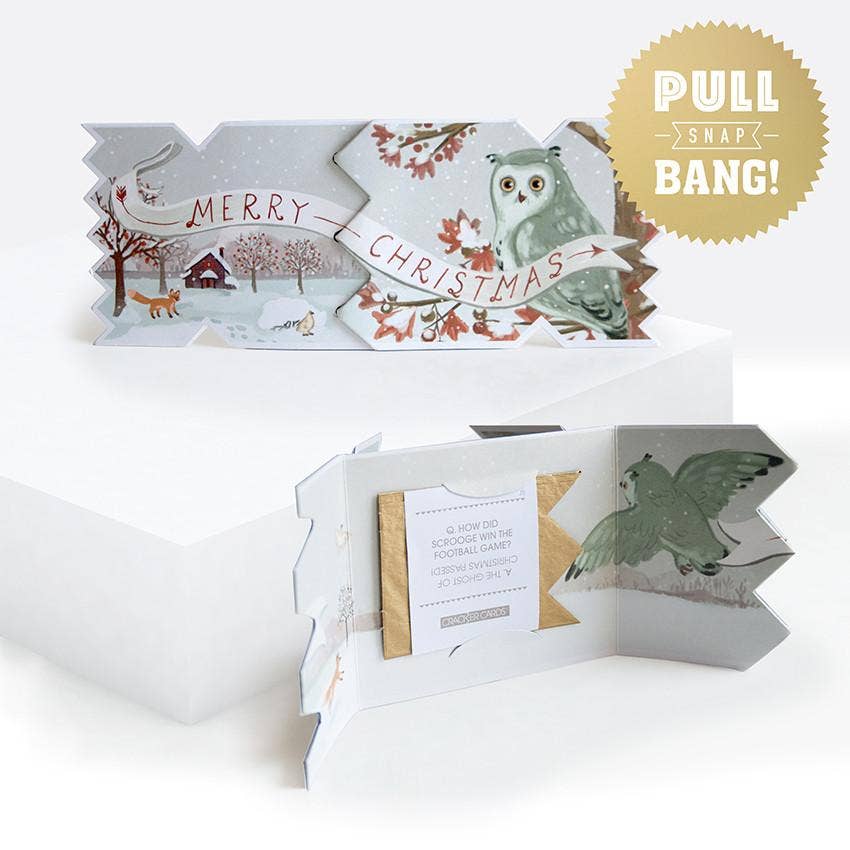 Winter Woodland Owl Christmas Cracker Card