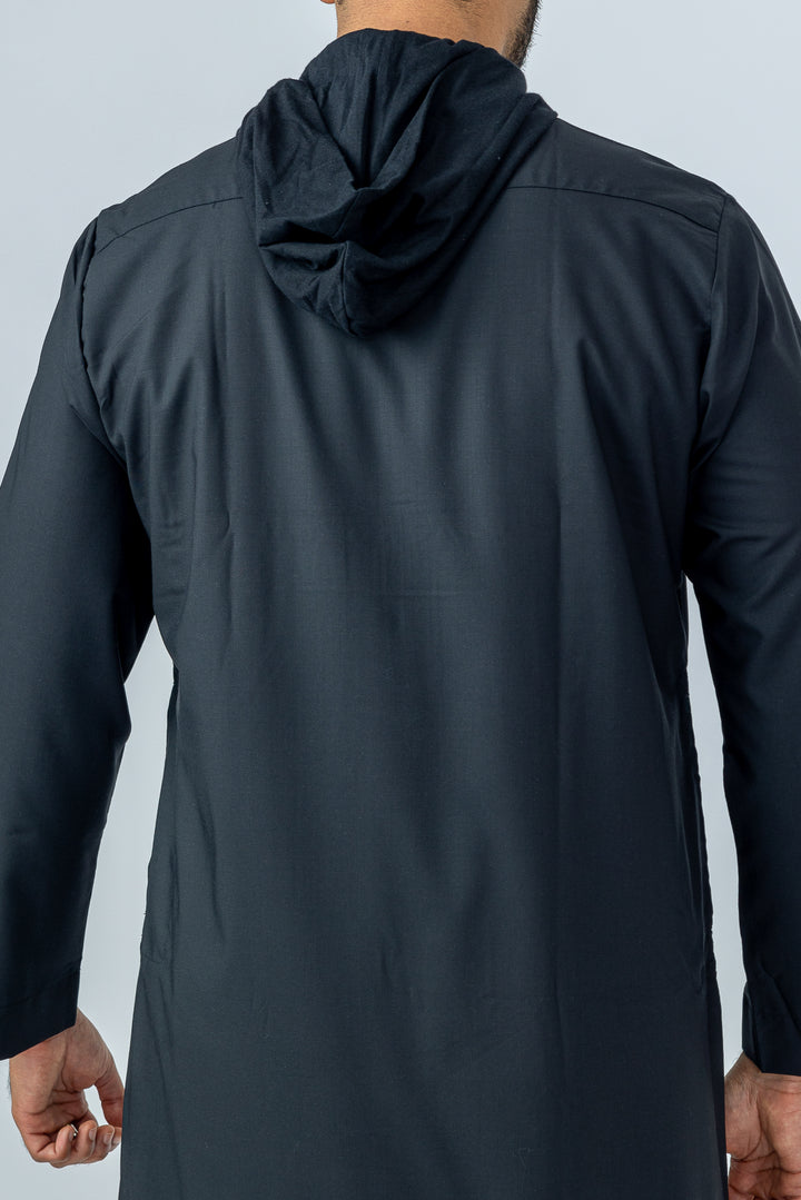 Black Urban Hooded Jubbah - JLifestyle Store