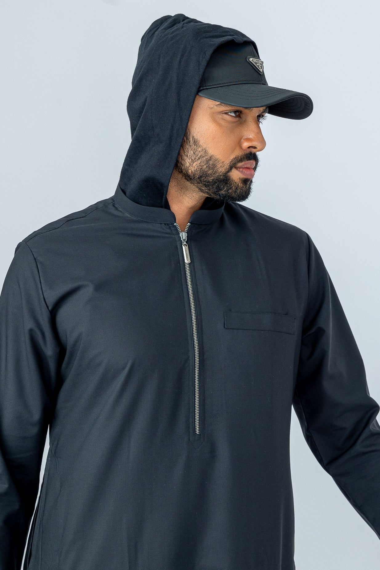 Black Urban Hooded Jubbah - JLifestyle Store