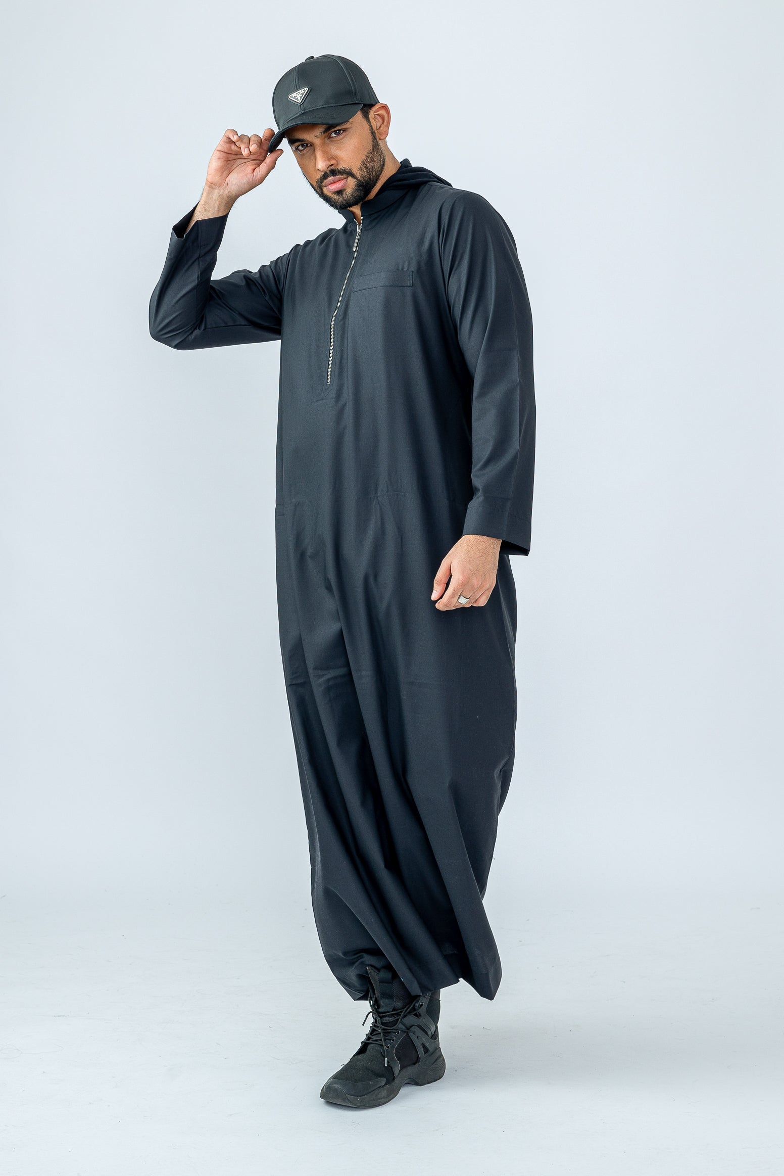 Black Urban Hooded Jubbah - JLifestyle Store