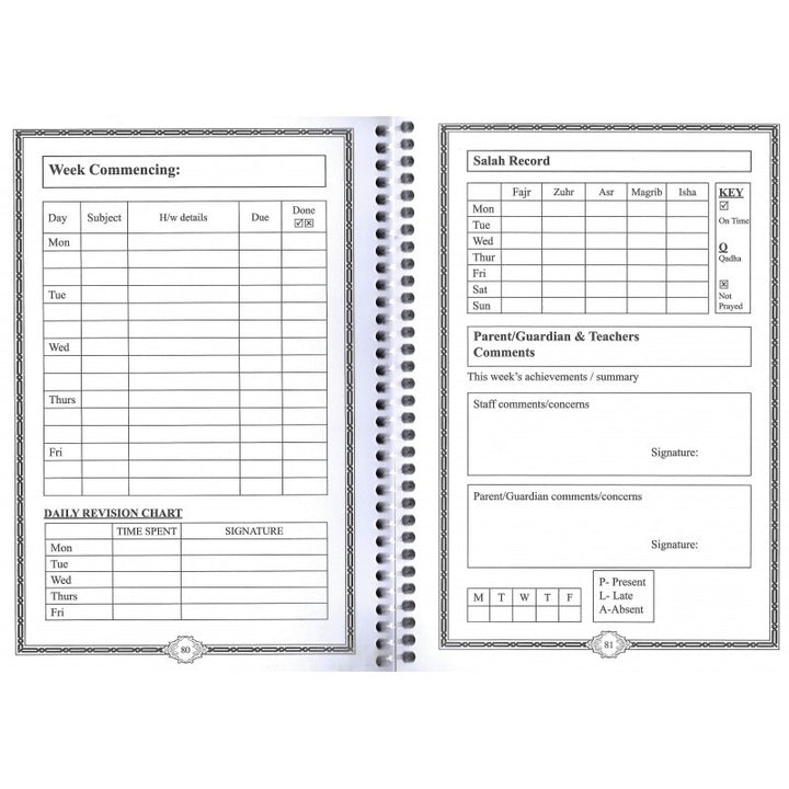 Madrasah Pupil Planner And Homework Diary - jubbas.com